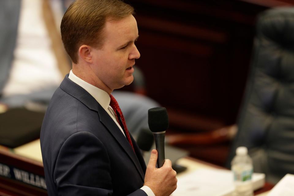 Clay Yarborough, seen when he was a state representative, during debate of a bill on the House floor at the Capitol, Feb. 20, 2020.