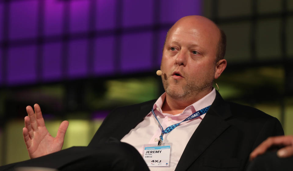 Jeremy Allaire of financial start up 'Ciricle' speaking at the Dublin web summit being held at the RDS in Dublin.   (Photo by Niall Carson/PA Images via Getty Images)