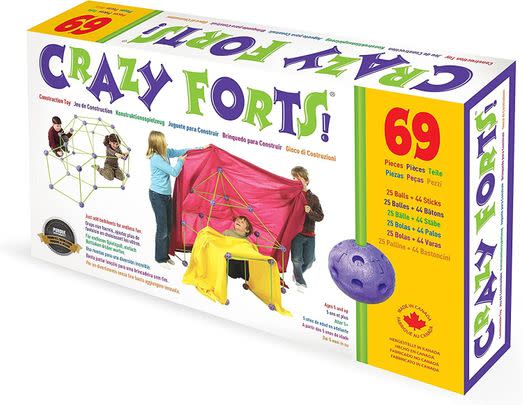 Watch them build all kinds of things with this fabulous fort building kit.