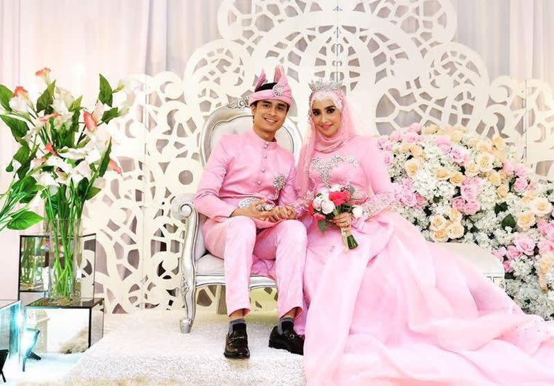 Actress Lufya Omar and husband Dr Che Mohamad Hafiz Che Baharum during their wedding ceremony in 2016. — Picture via Facebook