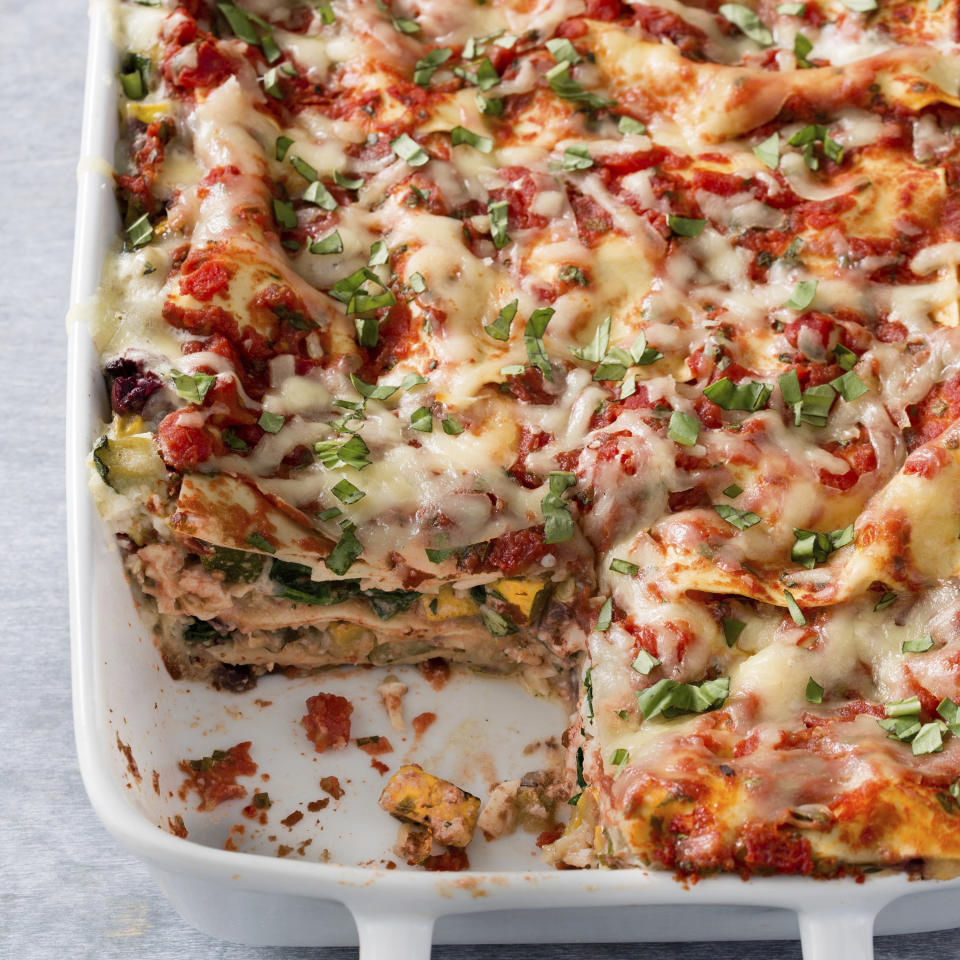 This undated photo provided by America's Test Kitchen in February 2019 shows Vegetable Lasagna in Brookline, Mass. This recipe appears in the cookbook "Revolutionary Recipes." (Joe Keller/America's Test Kitchen via AP)