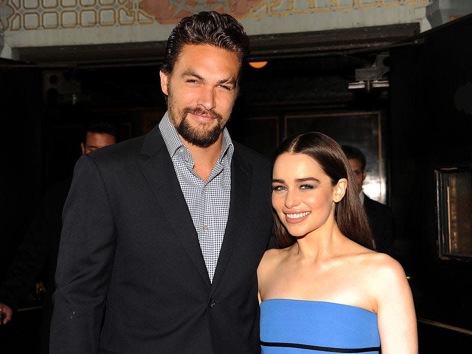 Jason Momoa and Emilia Clarke.