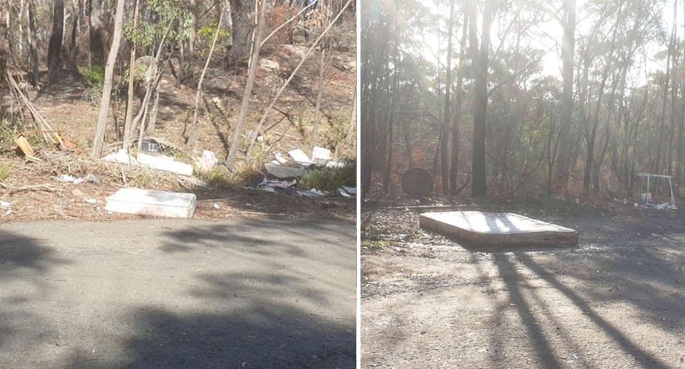 Pictured is two mattresses discarded in the area in Colo Vale.