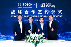 Bosch and WeRide representatives at the strategic partnership signing ceremony