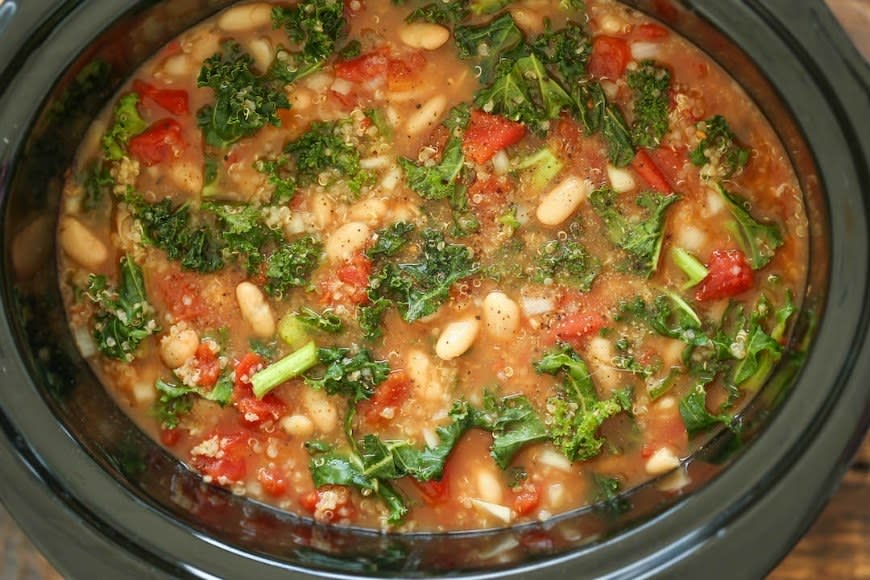 Slow-Cooker Tomato, Kale, and Quinoa Soup from Damn Delicious