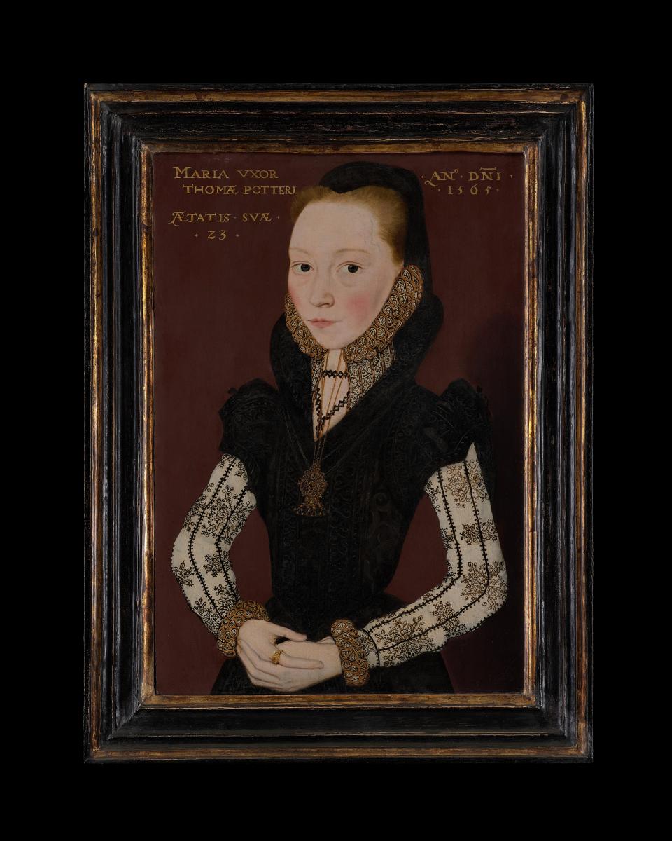 Portrait of Mary Potter, née Tichborne by Master of the Countess of Warwick, 1565Phillip Mould & Company