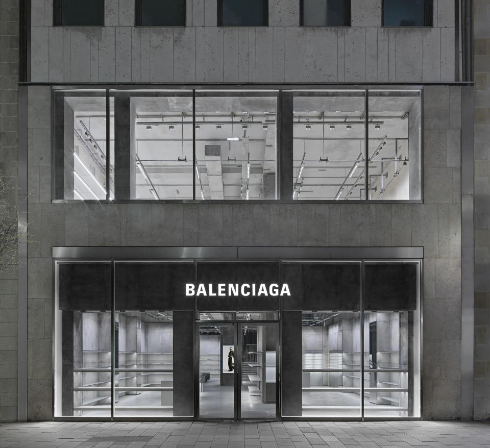 The facade of the new Balenciaga store in Hamburg.