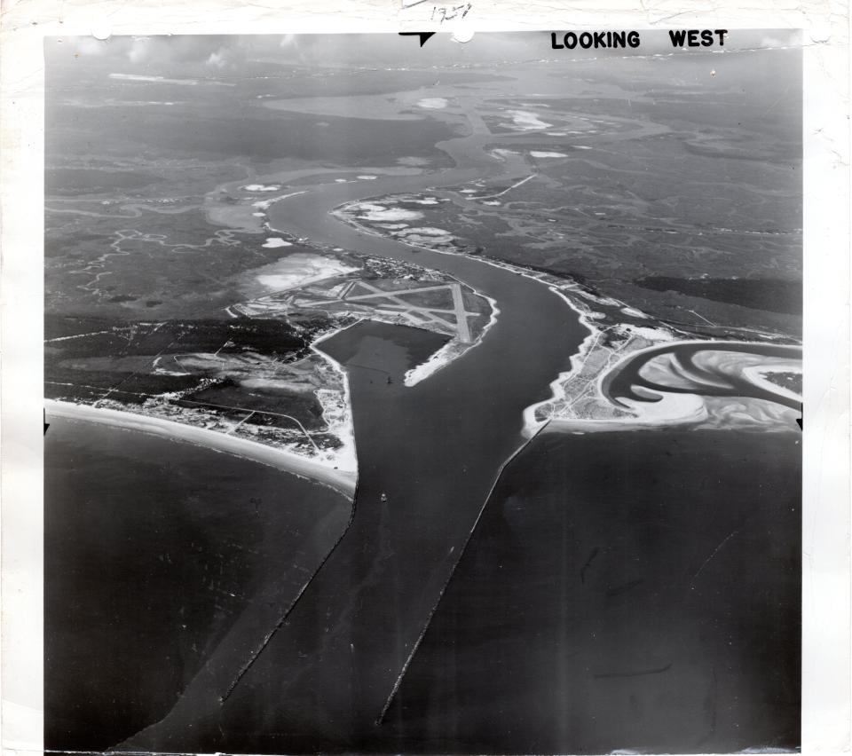 This 1951 photo shows the jetties at the mouth of the St. Johns River. Before their construction, massive sandbars were an ever-present threat to the ships trying to make their way into Jacksonville.