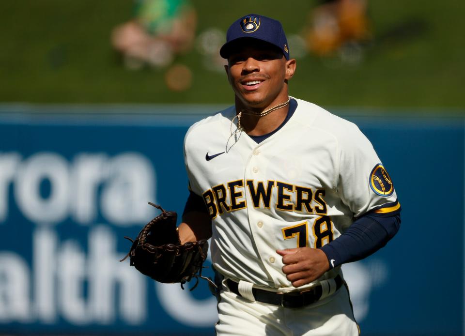Promising outfielder Corey Ray played six seasons in the minors for the Brewers organization but made only one appearance with the big-league club.