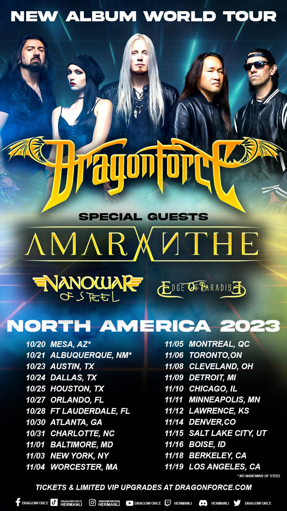 dragonforce 2023 tour poster