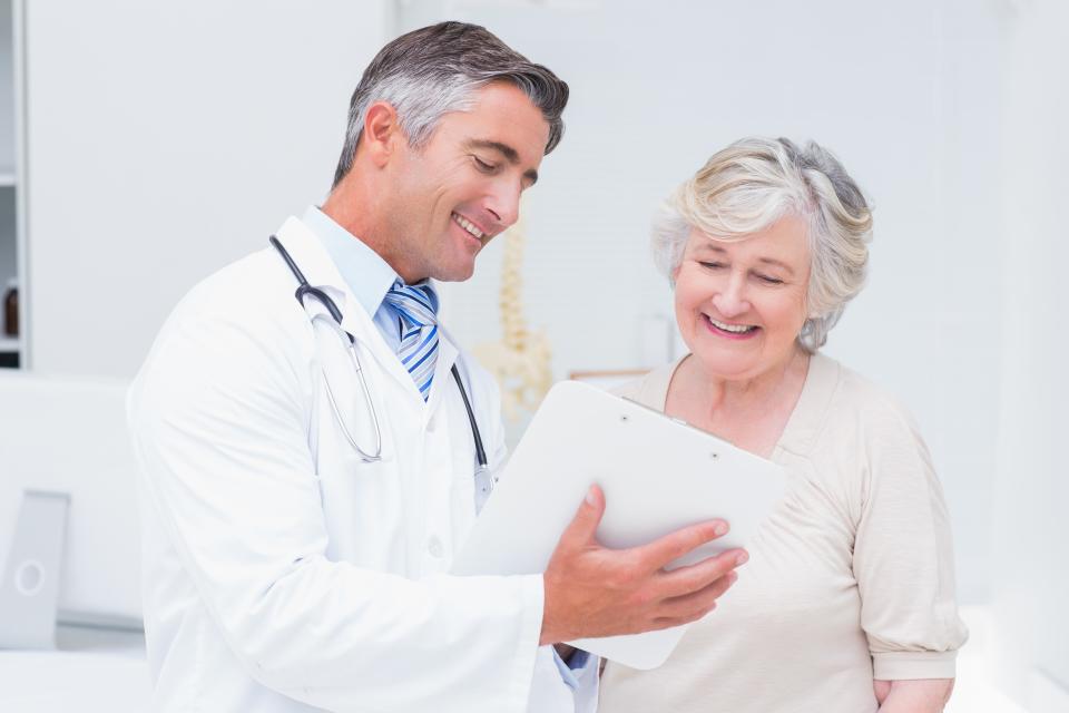 Doctor sharing information with a patient.