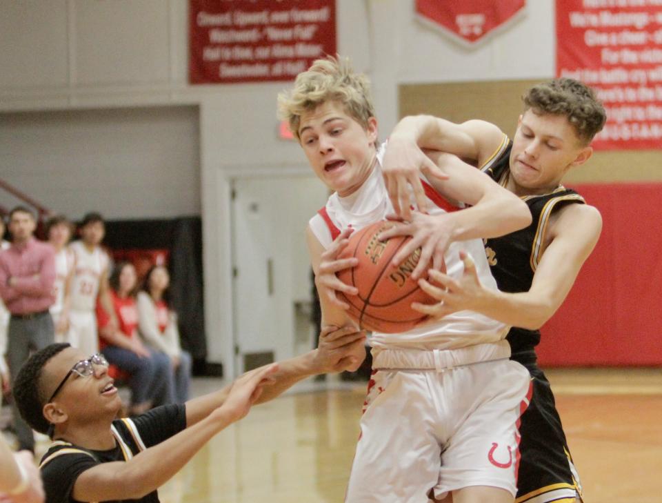 Sweetwater sophomore Jadyn Forbes secures a rebound against Snyder on Tuesday, Jan. 18, 2022.