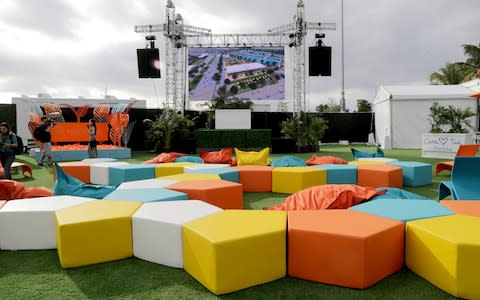 View of a lounge area at Miami Open during a media tour to unveil the elements fans can expect to enjoy at the Miami Open  - Credit: Pedro Portal