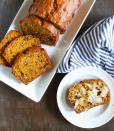 <p>Two favorite breads in one makes a comforting, spiced snack that's perfect for breakfast or dessert. Bonus: This recipe yields 2 loaves so you can slice and freeze one for later!</p><p><em><a href="https://www.thepioneerwoman.com/food-cooking/recipes/a94800/pumpkin-banana-bread/" rel="nofollow noopener" target="_blank" data-ylk="slk:Get the recipe from The Pioneer Woman »;elm:context_link;itc:0;sec:content-canvas" class="link ">Get the recipe from The Pioneer Woman »</a></em></p>