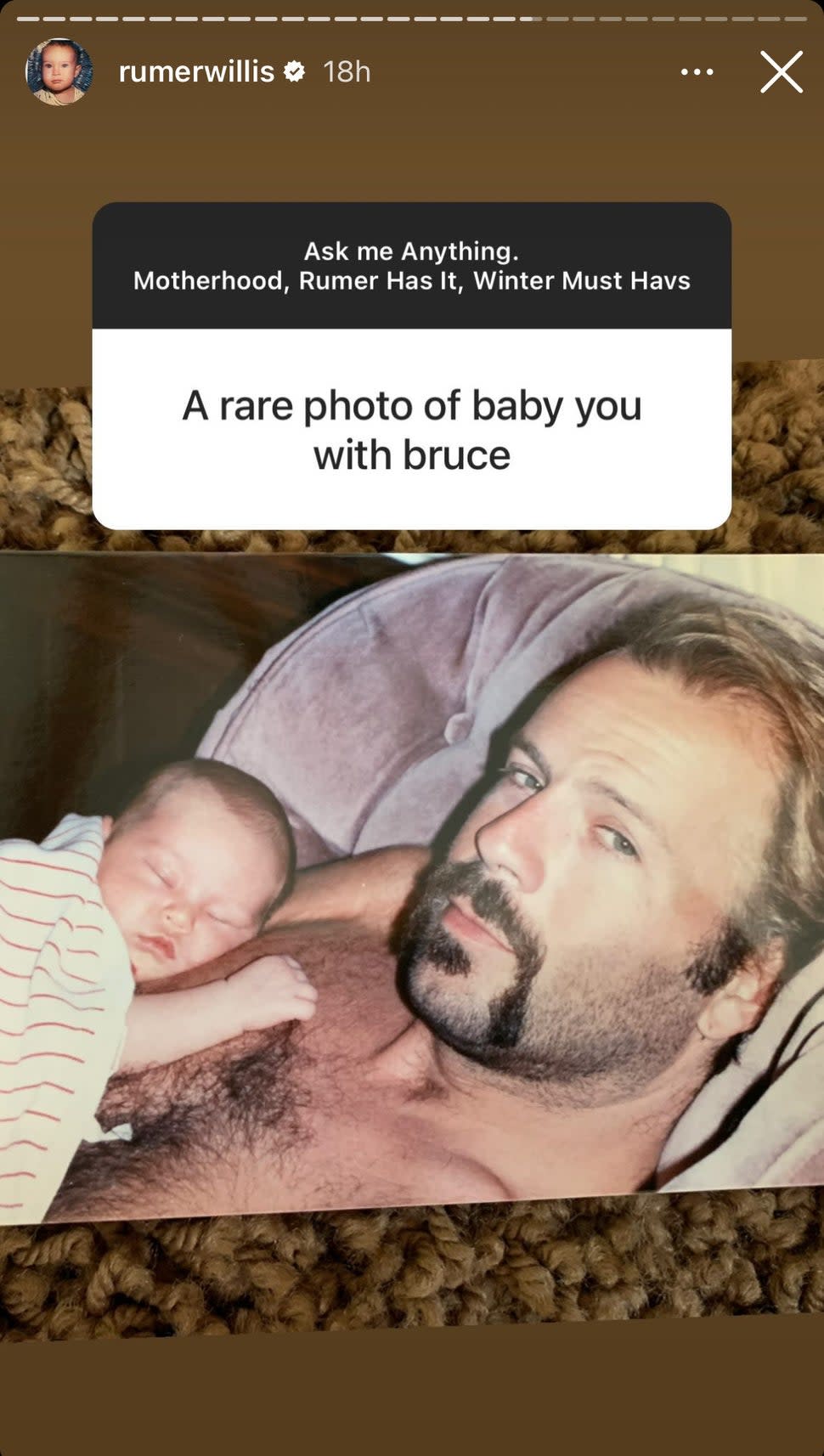 Rumer Willis Throwback with Bruce Willis IG Story