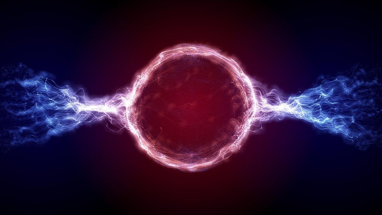 plasma flowing from ball, illustration