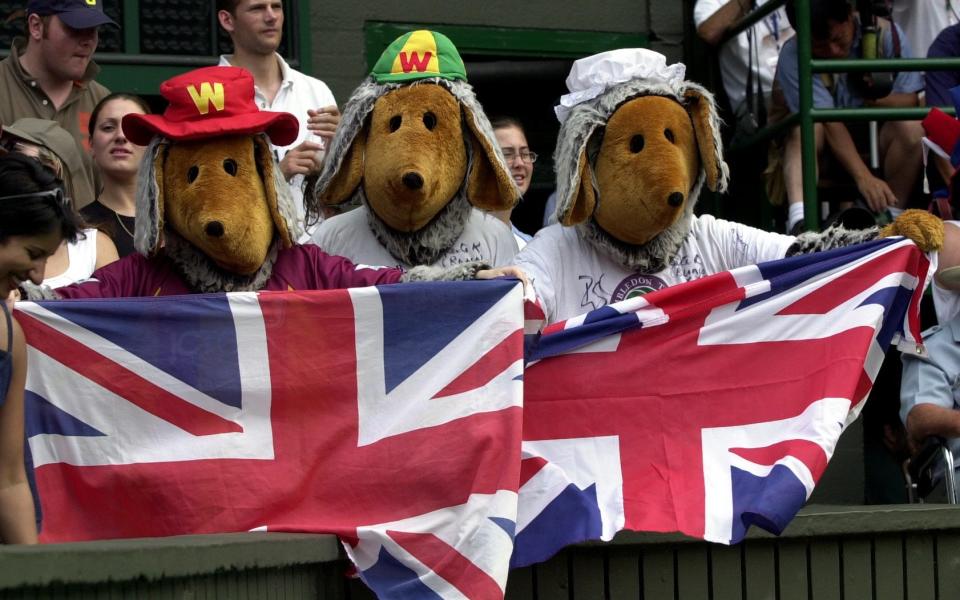 Wombles characters holding Union flags
