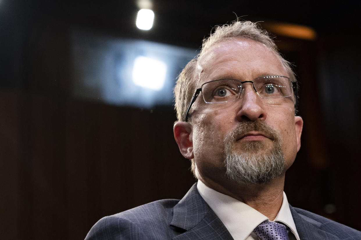 CORRECTS SPELLING FROM PETER TO PEITER - Twitter whistleblower Peiter Zatko testifies to a Senate Judiciary hearing examining data security at risk, Tuesday, Sept. 13, 2022, in Washington. (AP Photo/Jacquelyn Martin)