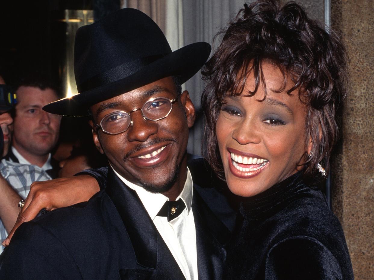 Whitney Houston and Bobby Brown attend the TJ Martell Foundation dinner on September 14, 1995 in New York City, New York