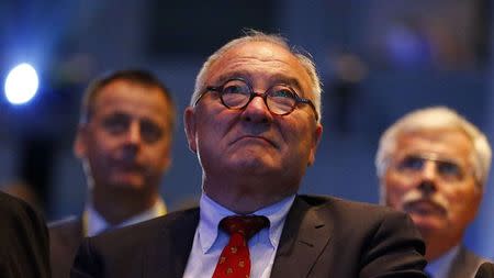 Jean-Jaques Dordain, Director General of the European Space Agency's (ESA) awaits the rendezvous of the Rosetta spacecraft with comet 67P/ Churyumov-Gerasimenko, at the ESA headquarters in Darmstadt August 6, 2014. REUTERS/Kai Pfaffenbach