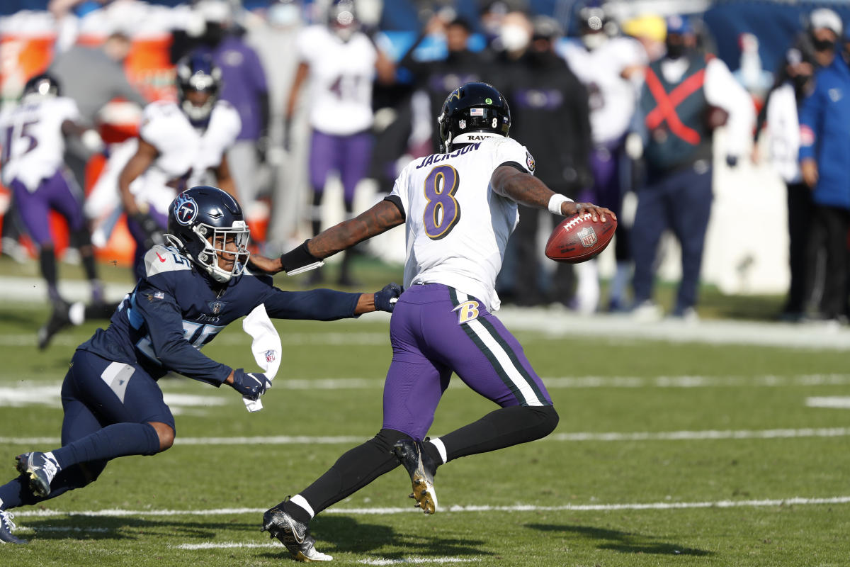 Ravens' Lamar Jackson sprints for 48-yard TD vs. Titans, second longest by  a QB in NFL playoff history