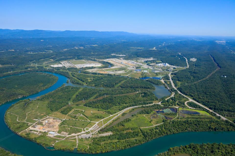 An aerial view of the 365-acre tract where the Powerhouse complex was once located. It is the Oak Ridge Office of Environmental Management’s largest transfer to date at the East Tennessee Technology Park.