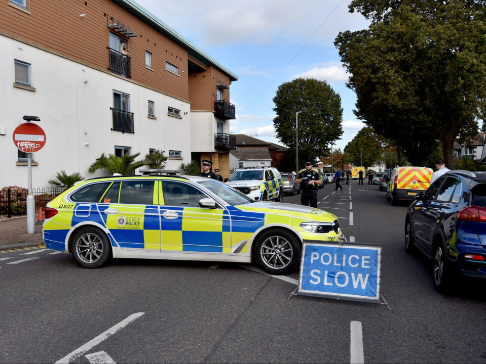 Emergency services at the scene near the Belfairs Methodist Church in Eastwood Road North, Leigh-on-Sea (PA)