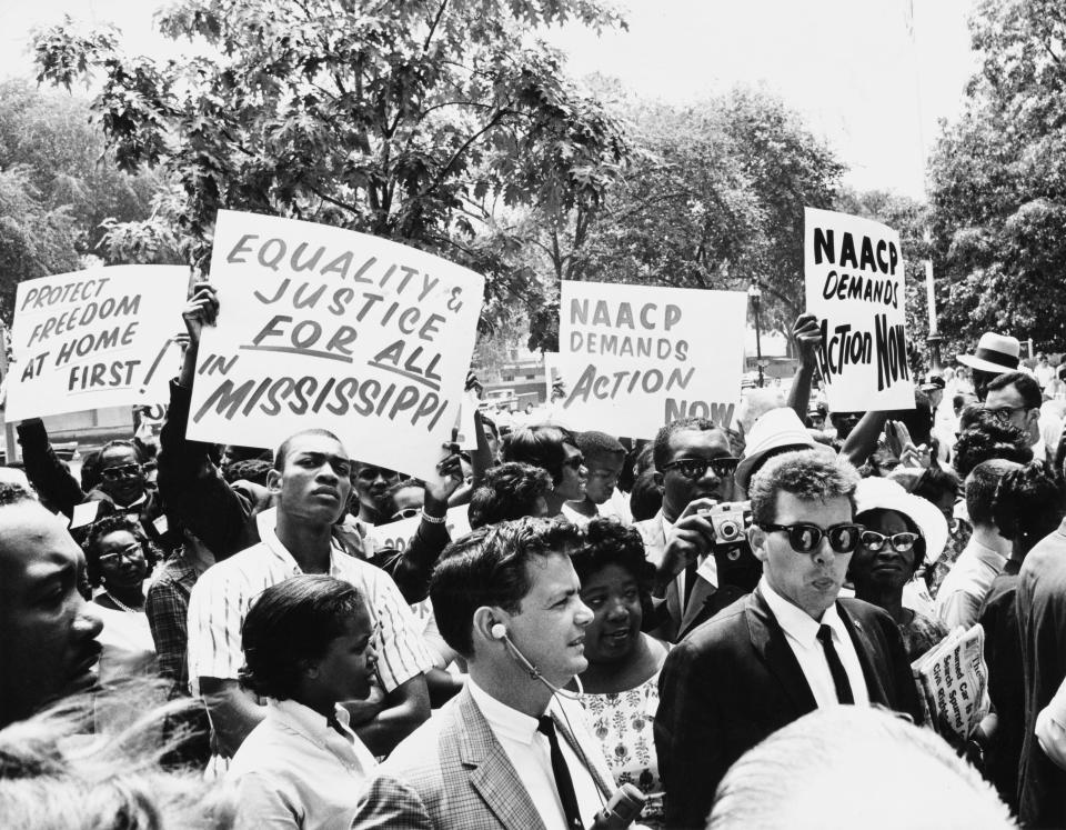 Members of the National Association for the Advancement of Colored People (NAACP) protesting in Washington DC, US, 24th June 1964.