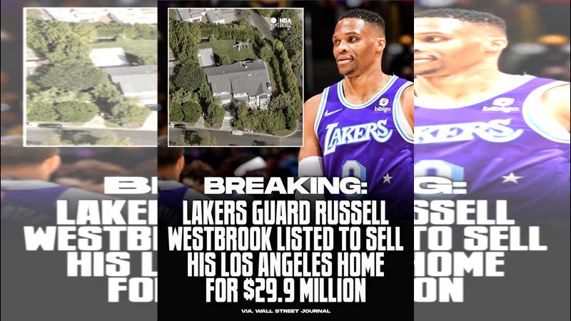 威斯布魯克（Russell Westbrook）計畫出售他在洛杉磯的房子，讓人不免猜想他的下一步。（圖／翻攝自NBA Buzz臉書）