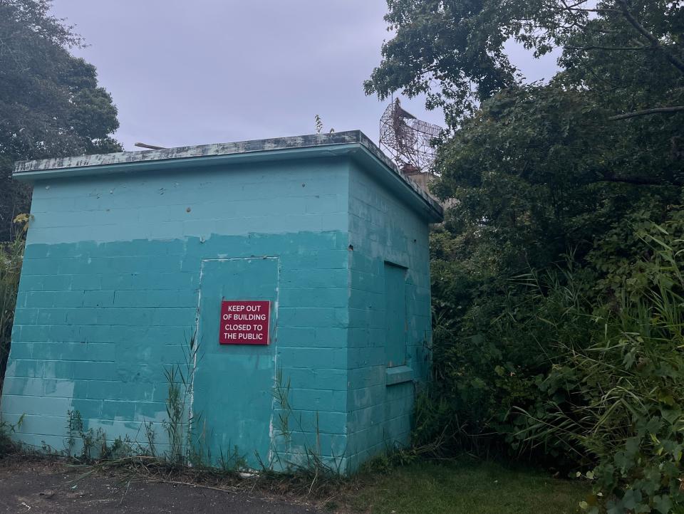 radar tower and abandoned structure