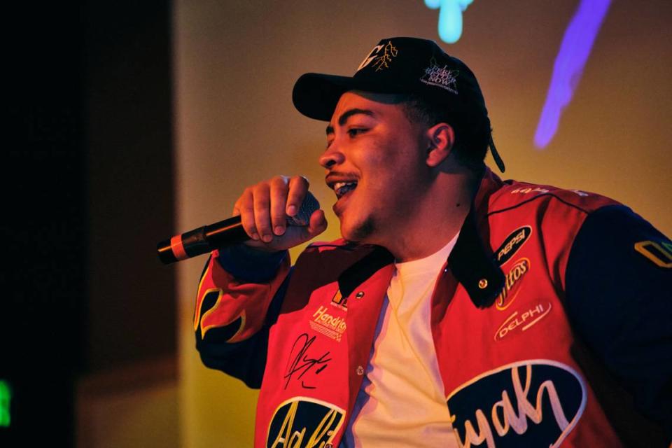 Hip-hop artist ASANI? performs at Whitman College during the PNW Superheroes show.