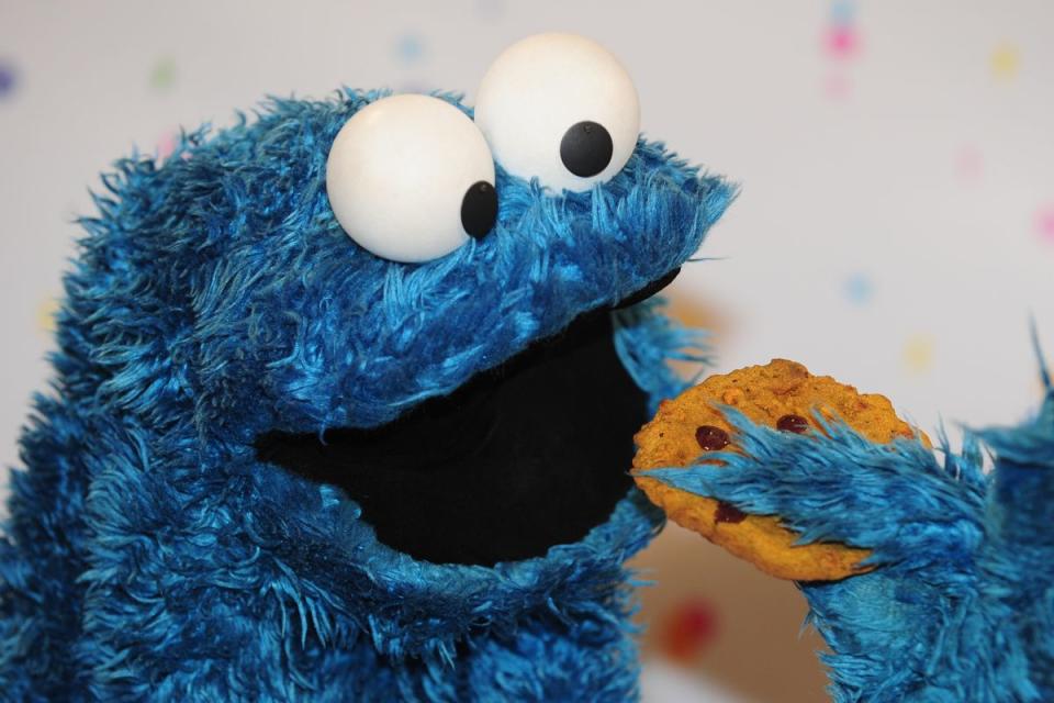 Cookie Monster can be seen holding one of MacLean’s pancake mix and hot glue cookies (Picture Alliance/Getty Images)
