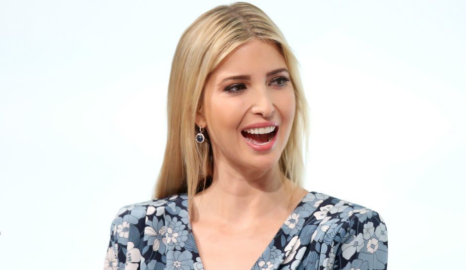 Ivanka Trump, daughter of U.S. President Donald Trump, is seen on stage of the W20 conference