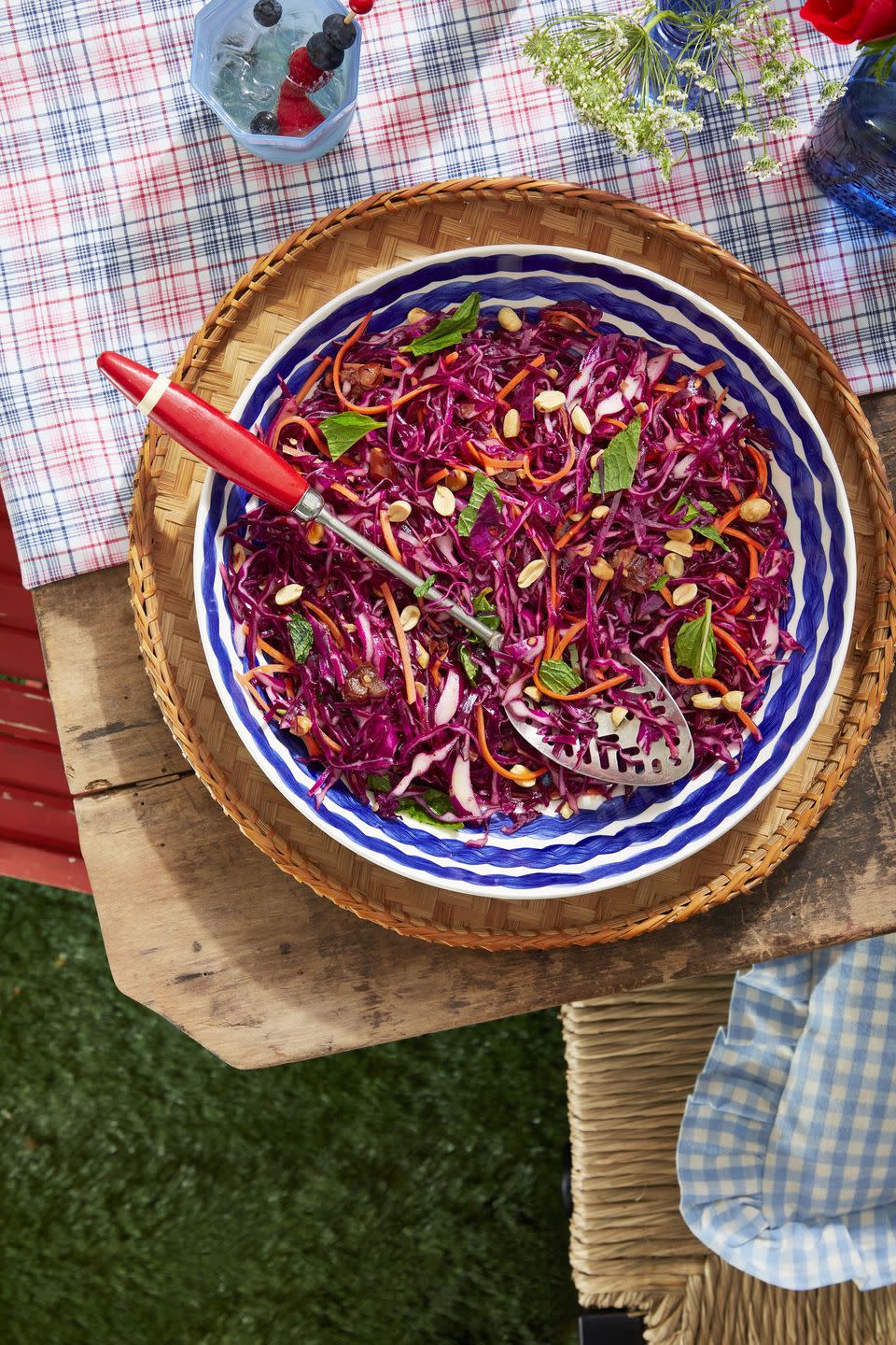 Red Cabbage Slaw with Peanuts, Dates, and Mint