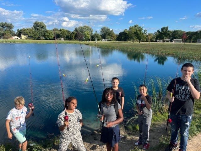 Kids from last summer's Sports Sampler camp at the Arthur Lesow Community Center are shown. Fishing was one of the sports featured during the week-long camp. Sports Sampler is one of seven camps to be offered this summer at the center. This year, Earl Schramm, an employee of Monroe County Opportunity Center/Opportunity Center, will teach the fishing portion of the camp.