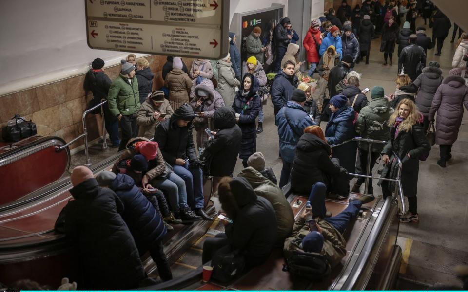 Citizens shelter in the Metro as Russia launches another missile attack on Kyiv