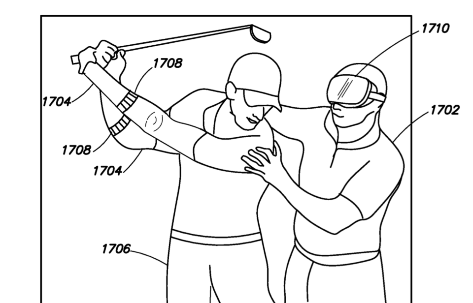 Athletes could better measure body metrics, such as improving their golf swing, the patent says (Facebook/European Patent Office)