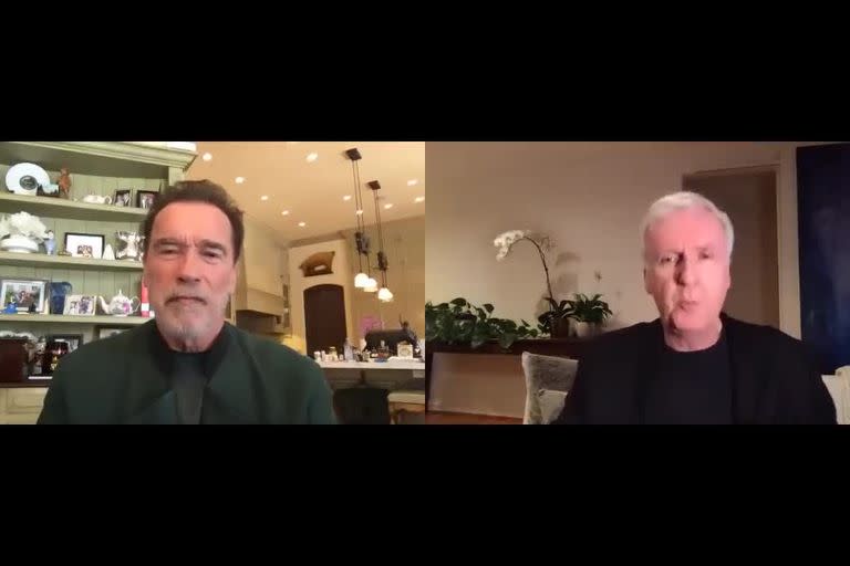 James Cameron en charla con Arnold Schwarzenegger 