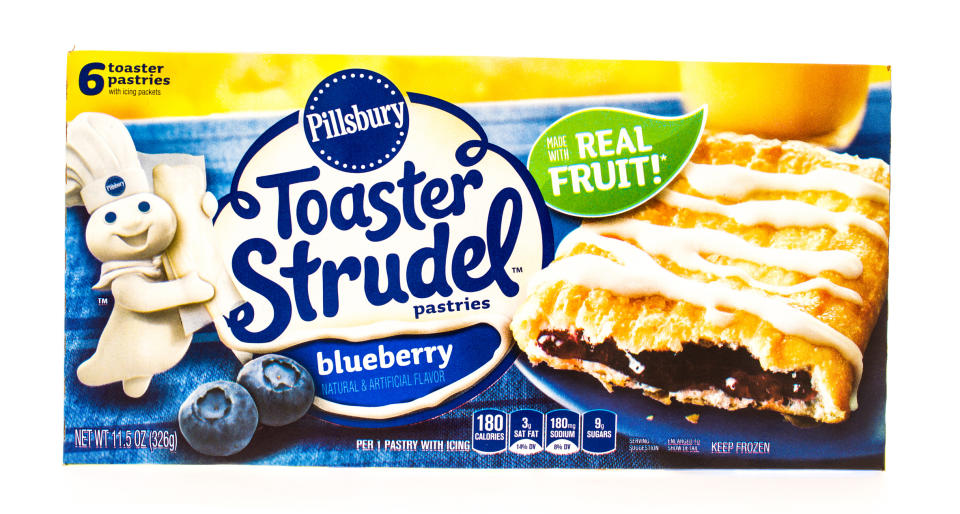 a box of the blueberry filled strudel