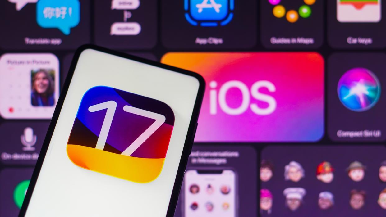  iOS 17 logo on phone 