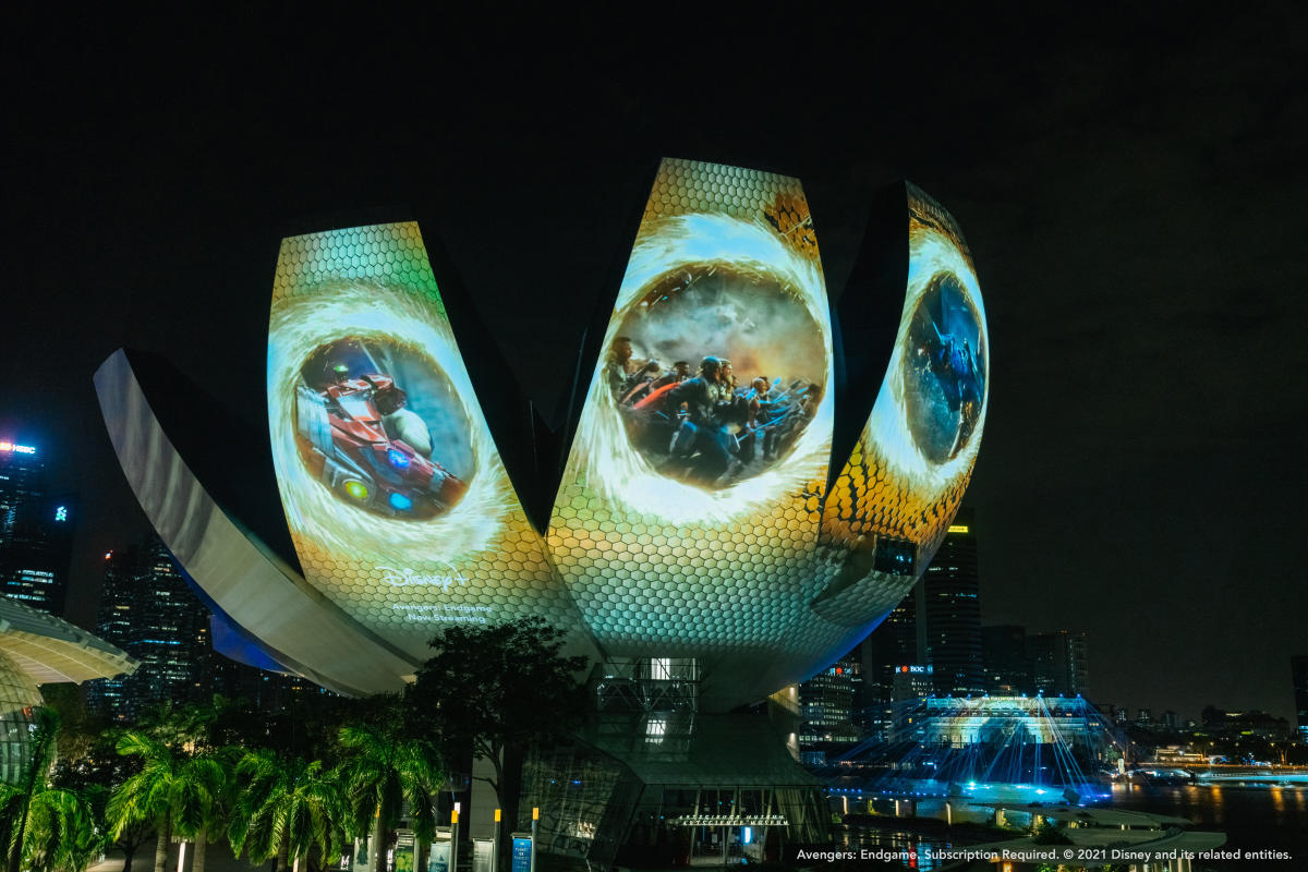 Disney characters take over Singapore landmarks with an electrifying light  show