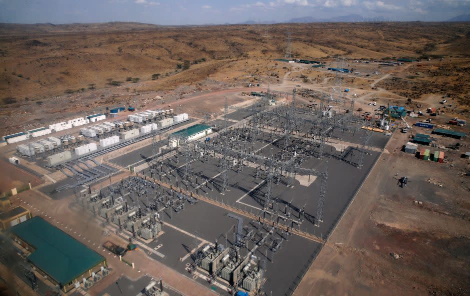 The power substation at the Lake Turkana Wind Power project.