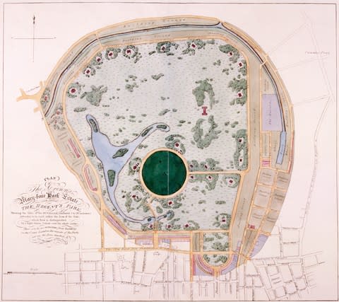 The original plan for Regent's Park featured dozens of villas for the friends of the extravagant future George IV - Credit: GETTY