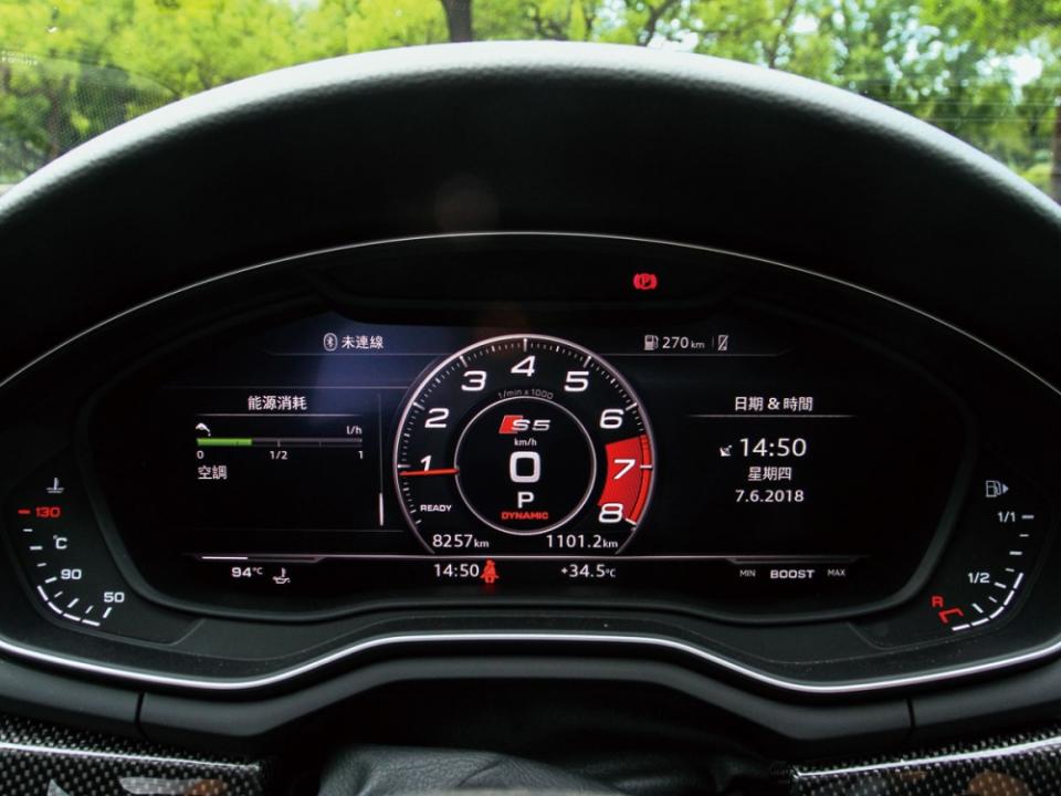 列為標配的Audi全數位虛擬座艙，使車內科技檔次再提升。