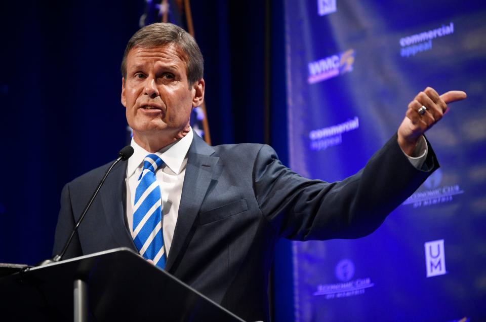 Republican Bill Lee speaks during the gubernatorial debate at the University of Memphis' Michael D. Rose Theater in Memphis, Tenn., on Tuesday, Oct. 2, 2018.
(Photo: Henry Taylor/The Jackson Sun)