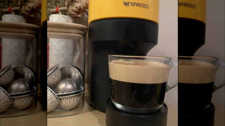 Nespresso Vertuo coffee with thick crema