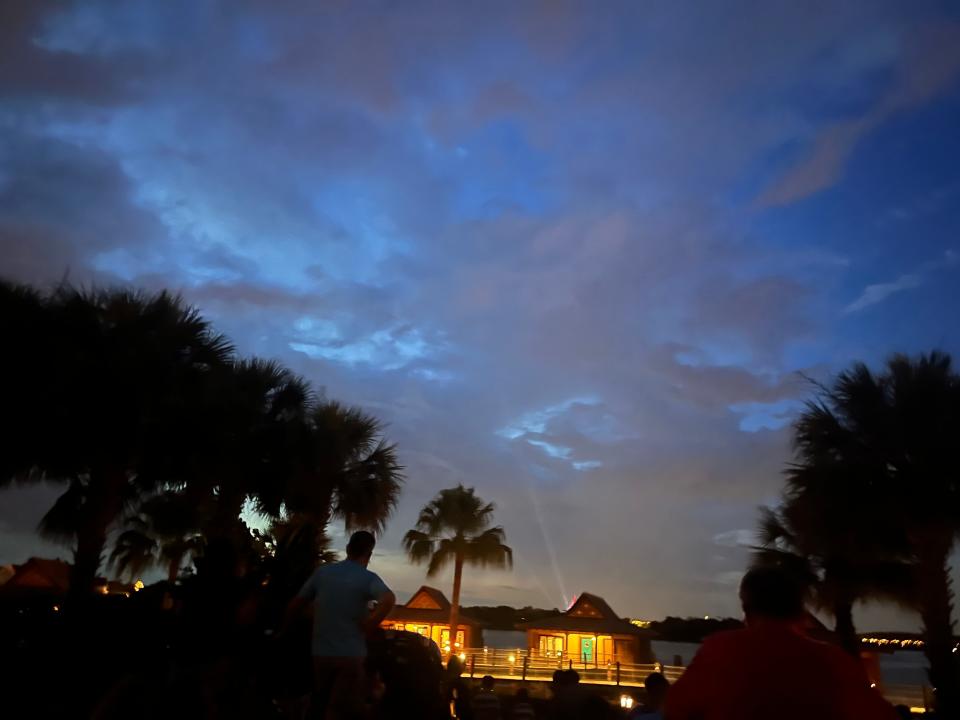 view of magic kingdom fireworks from the polynesian resort