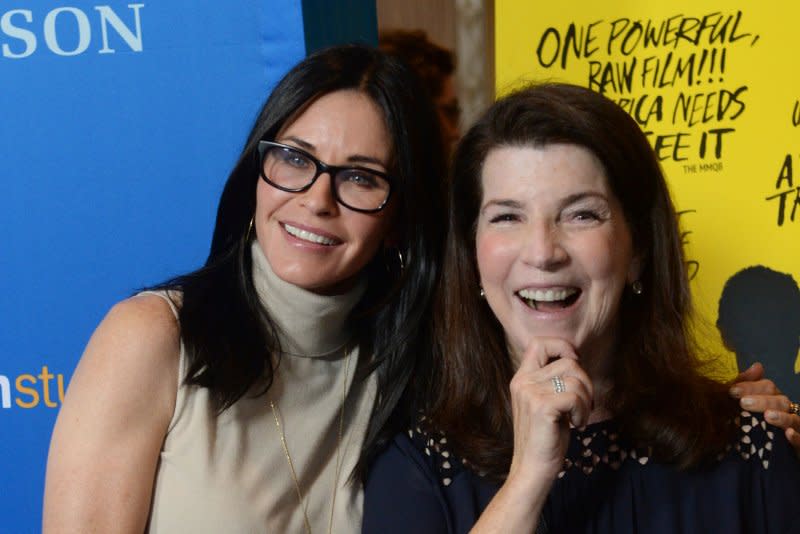 Courteney Cox (L) and Nanci Ryder attend the Los Angeles premiere of "Gleason" in 2016. File Photo by Jim Ruymen/UPI