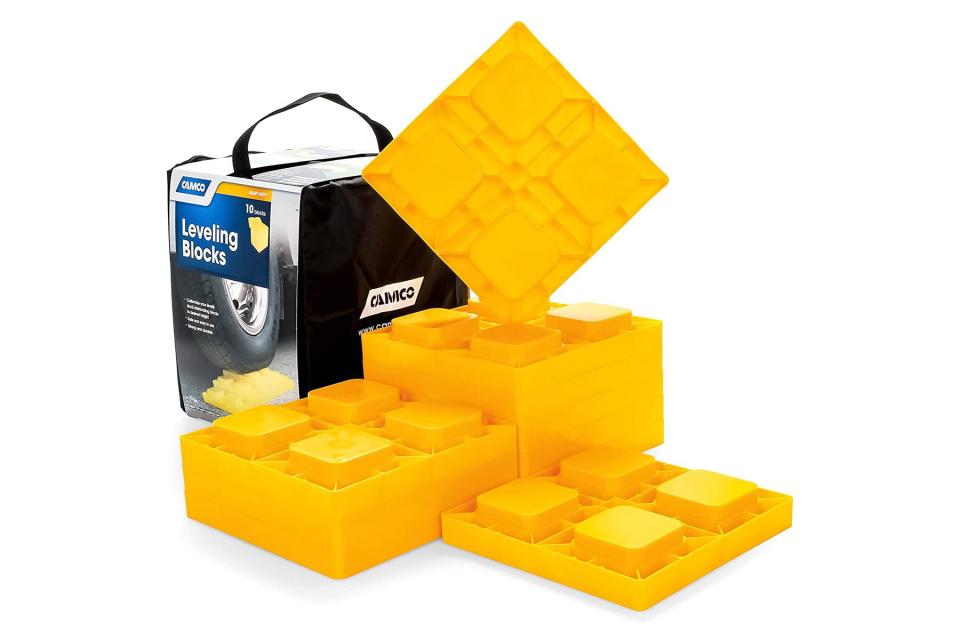 yellow RV leveling blocks