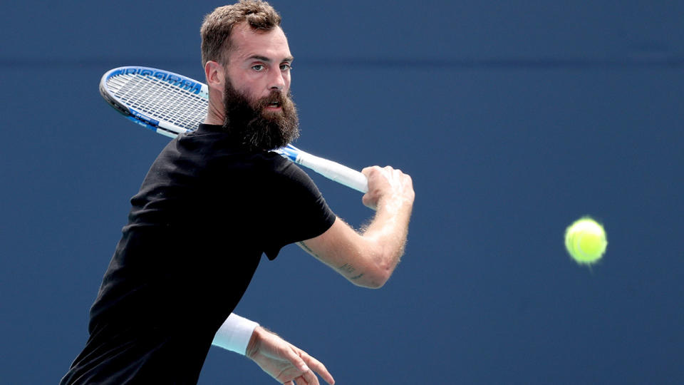 Benoit Paire, pictured here in action against Lorenzo Musetti at the Miami Open.